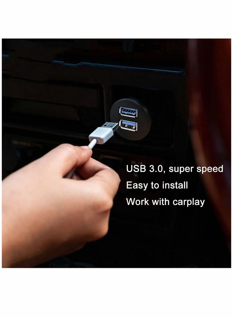 SYOSI USB Cables, Dual USB 3.0, Car Mount Flush Cable USB3.0, Male to Female Car Mount Extension Cable Waterproof, for Car Truck Boat Motorcycle Dashboard Panel 3ft, 2 Pack - Image 4