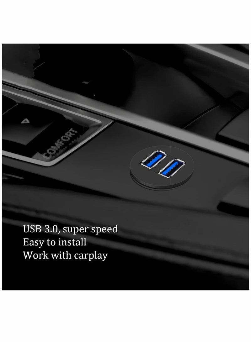 SYOSI USB Cables, Dual USB 3.0, Car Mount Flush Cable USB3.0, Male to Female Car Mount Extension Cable Waterproof, for Car Truck Boat Motorcycle Dashboard Panel 3ft, 2 Pack - Image 2