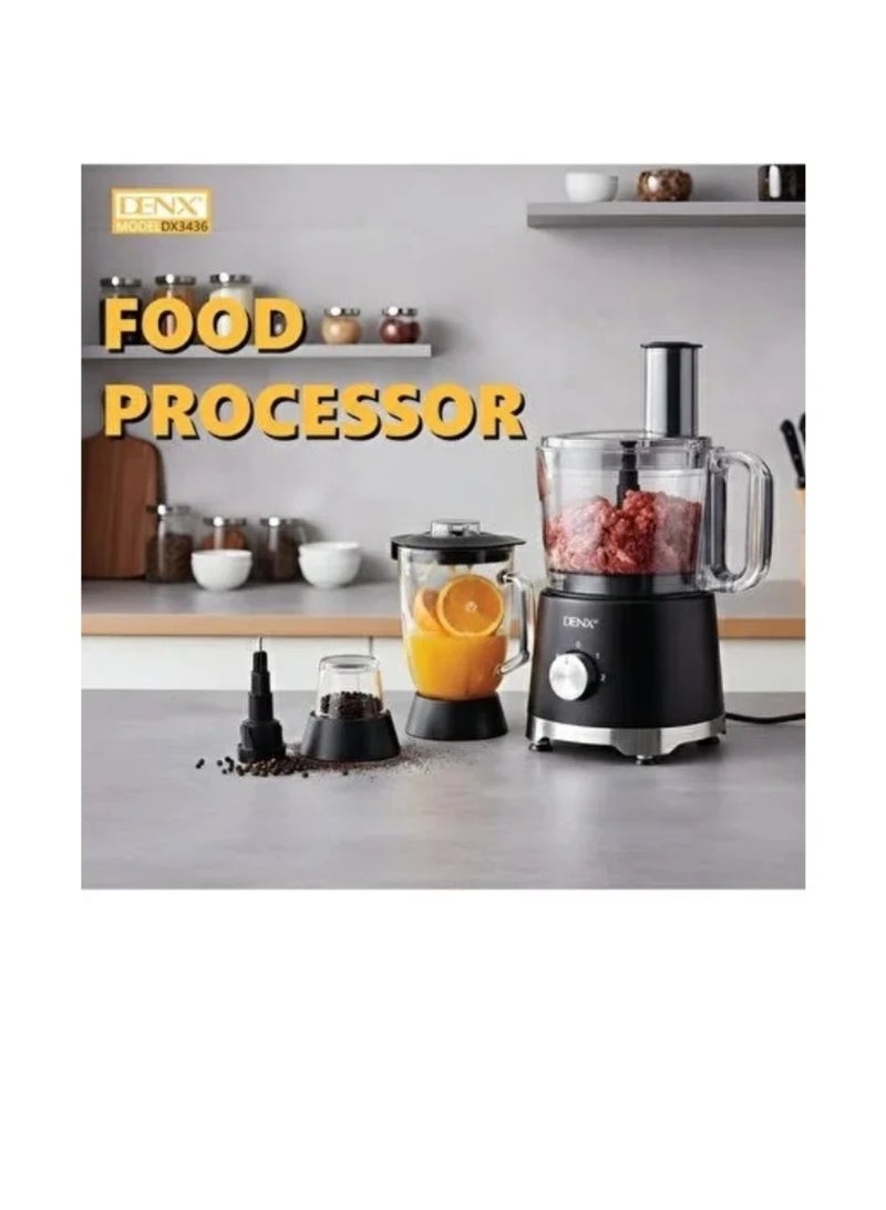 Dinex Multifunctional food processor in black, including blender, grinder and various accessories (11 in 1) - Image 3