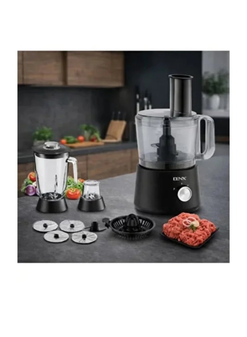 Dinex Multifunctional food processor in black, including blender, grinder and various accessories (11 in 1) - Image 4