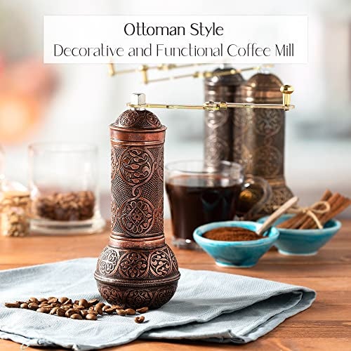 Crystalia Refillable Coffee Grinder, Authentic Manual Mill with Adjustable Grinder, Metal Coffee Mill with Handle, Antique Coffe Grinder with Hand Crank, Adjustable Coarseness - Image 2