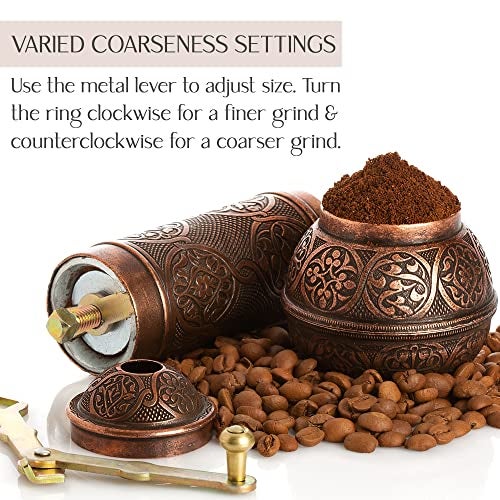Crystalia Refillable Coffee Grinder, Authentic Manual Mill with Adjustable Grinder, Metal Coffee Mill with Handle, Antique Coffe Grinder with Hand Crank, Adjustable Coarseness - Image 5