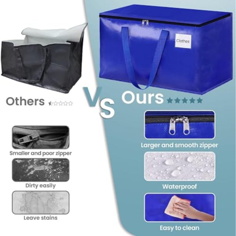 Collapsible Moving Bags - Heavy Duty Extra Large Moving Bags with Zippers and Handles, Space Saving Packing Totes for Moving Supplies Storage, Fold Flat, Alternative to Box and Bin - Image 3