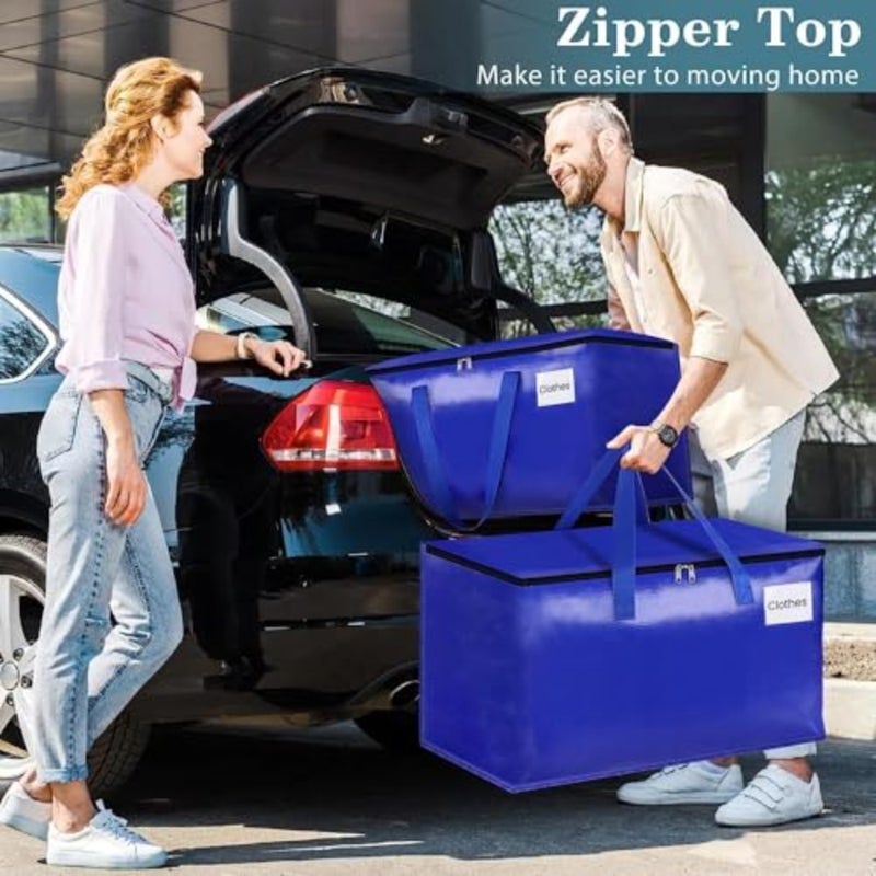 Collapsible Moving Bags - Heavy Duty Extra Large Moving Bags with Zippers and Handles, Space Saving Packing Totes for Moving Supplies Storage, Fold Flat, Alternative to Box and Bin - Image 5