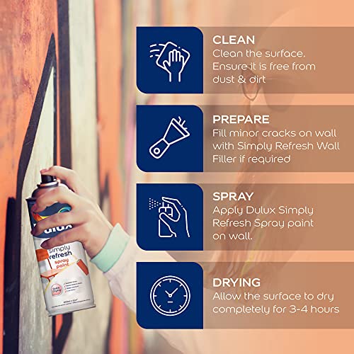 Dulux Simply Refresh Spray Paint | DIY, Quick Drying Gloss Finish for Metal, Wooden Furniture, Plastic, Walls, Cars & Bikes – 400ML (Phiroza) - Image 5