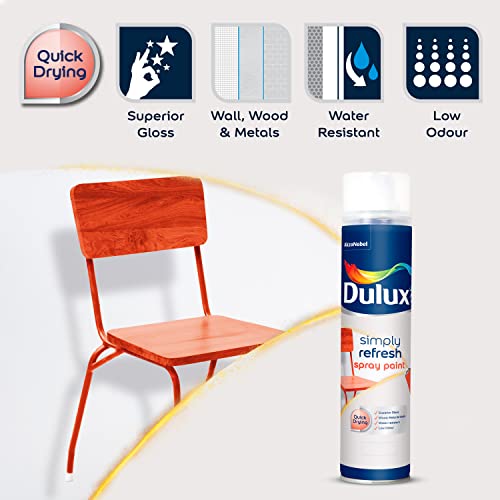Dulux Simply Refresh Spray Paint | DIY, Quick Drying Gloss Finish for Metal, Wooden Furniture, Plastic, Walls, Cars & Bikes – 400ML (Phiroza) - Image 4