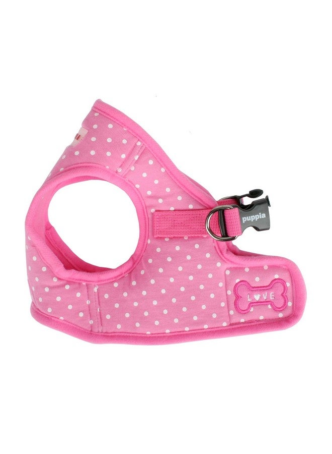 بوبيا سترة Puppia Dotty سهلة الارتداء لحزام الكلاب بدون سحب أو خنق، سهلة الارتداء للتدريب على المشي للكلاب الصغيرة، كبيرة، وردية اللون - Image 1