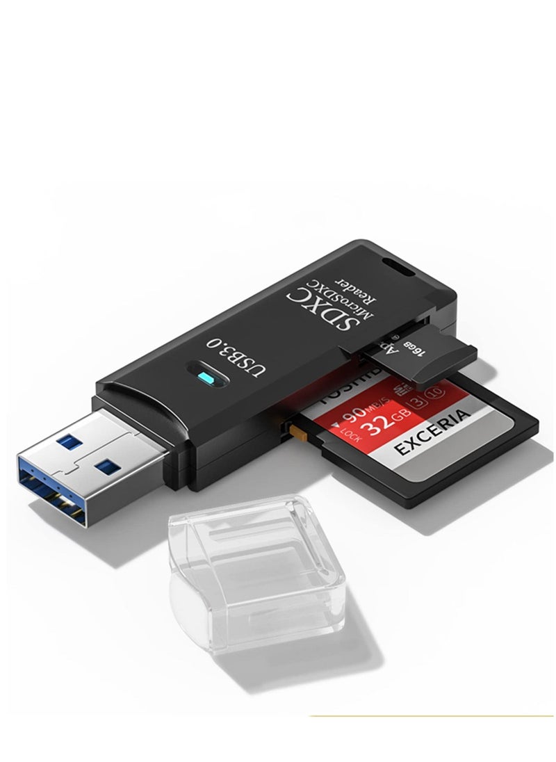 Arabest - USB SD Card Reader for PC, SYOSI, Micro SD Card to USB Adapter, Card Reader for Camera Memory Card Reader, Card Reader for Laptop (2 Pack USB3.0) - Image 1