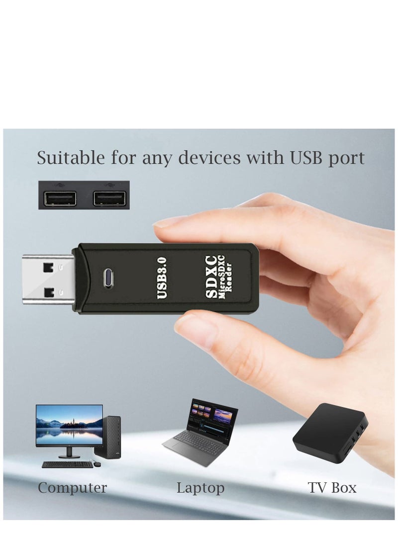 Arabest - USB SD Card Reader for PC, SYOSI, Micro SD Card to USB Adapter, Card Reader for Camera Memory Card Reader, Card Reader for Laptop (2 Pack USB3.0) - Image 1