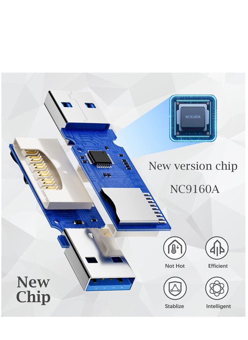 Arabest - USB SD Card Reader for PC, SYOSI, Micro SD Card to USB Adapter, Card Reader for Camera Memory Card Reader, Card Reader for Laptop (2 Pack USB3.0) - Image 1