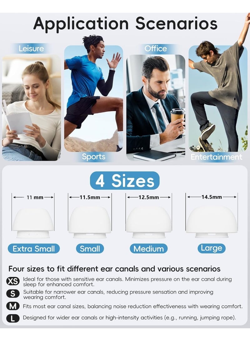 【4 Pairs】 Replacement Ear Tips for Airpods Pro 1st /2nd (2019/2022/2023) with Built-in dust Guard Screen Silicone Ear Tips - 4 Sizes(XS/S/M/L),White - Image 5