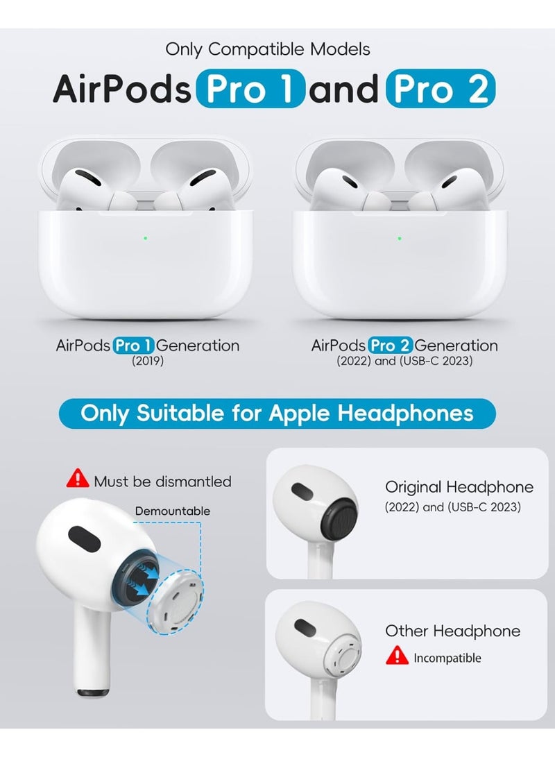 【4 Pairs】 Replacement Ear Tips for Airpods Pro 1st /2nd (2019/2022/2023) with Built-in dust Guard Screen Silicone Ear Tips - 4 Sizes(XS/S/M/L),White - Image 2