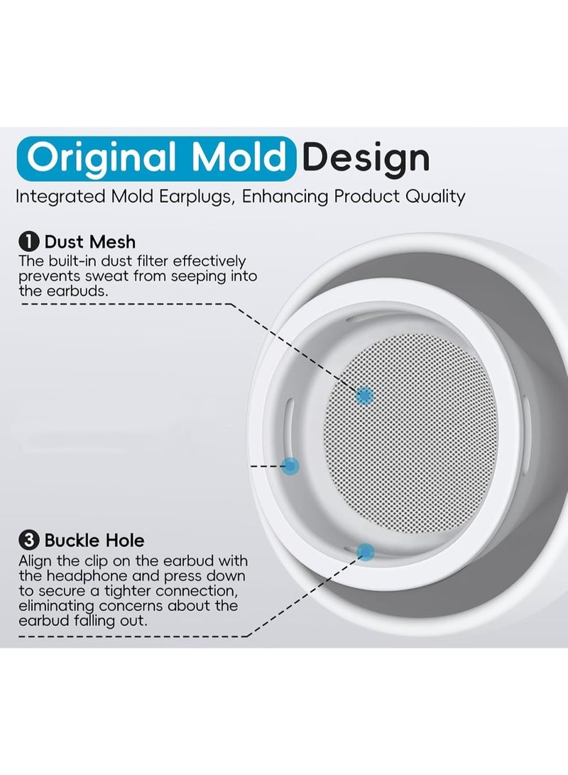 【4 Pairs】 Replacement Ear Tips for Airpods Pro 1st /2nd (2019/2022/2023) with Built-in dust Guard Screen Silicone Ear Tips - 4 Sizes(XS/S/M/L),White - Image 4