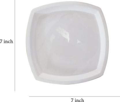 URMILA PLASTIC® Square Plastic Plates 7" Quarter Plate (Set of 24) - Image 3