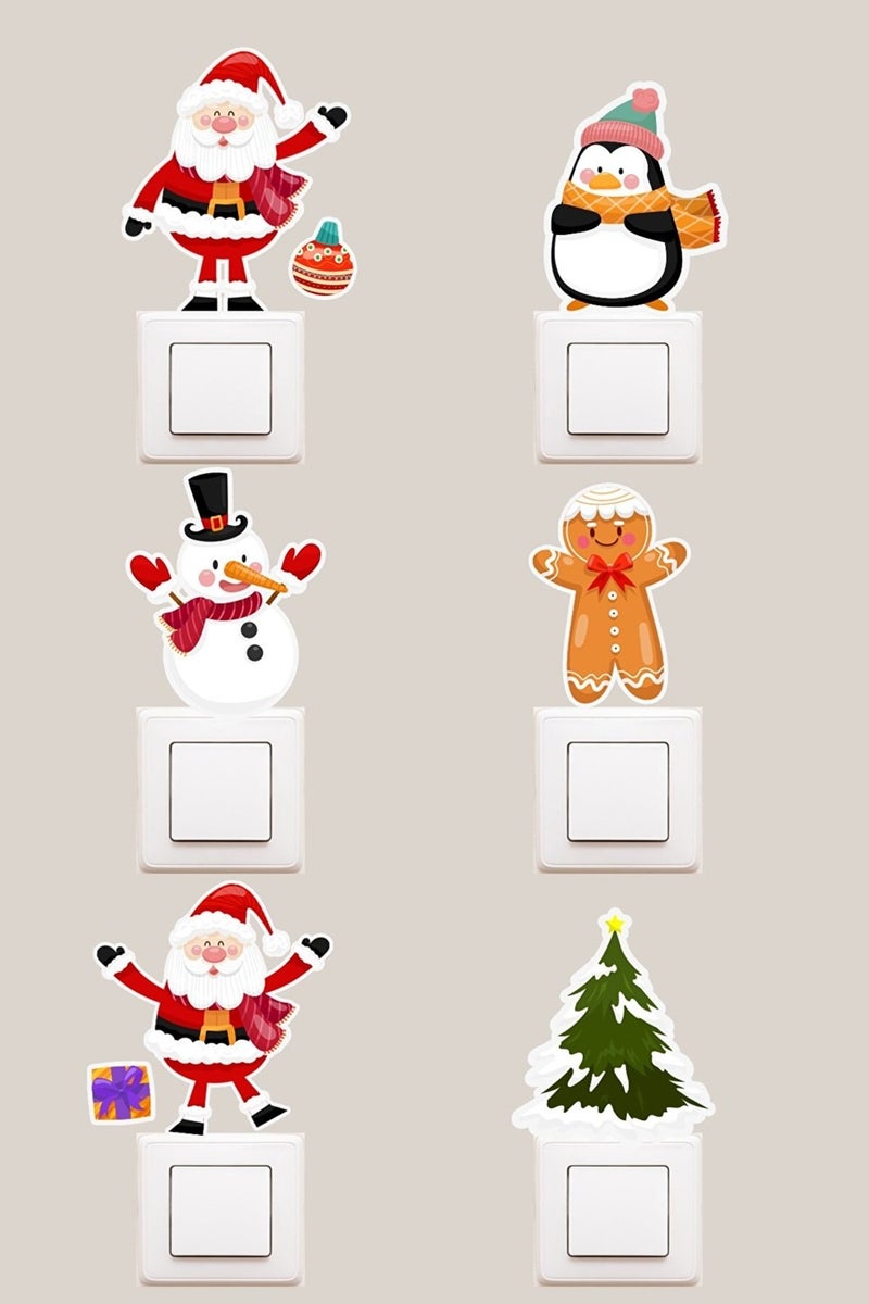 Kt Grup Kt Group 6 Pieces Christmas New Year Santa Claus Themed Decorative Socket Socket Sticker 