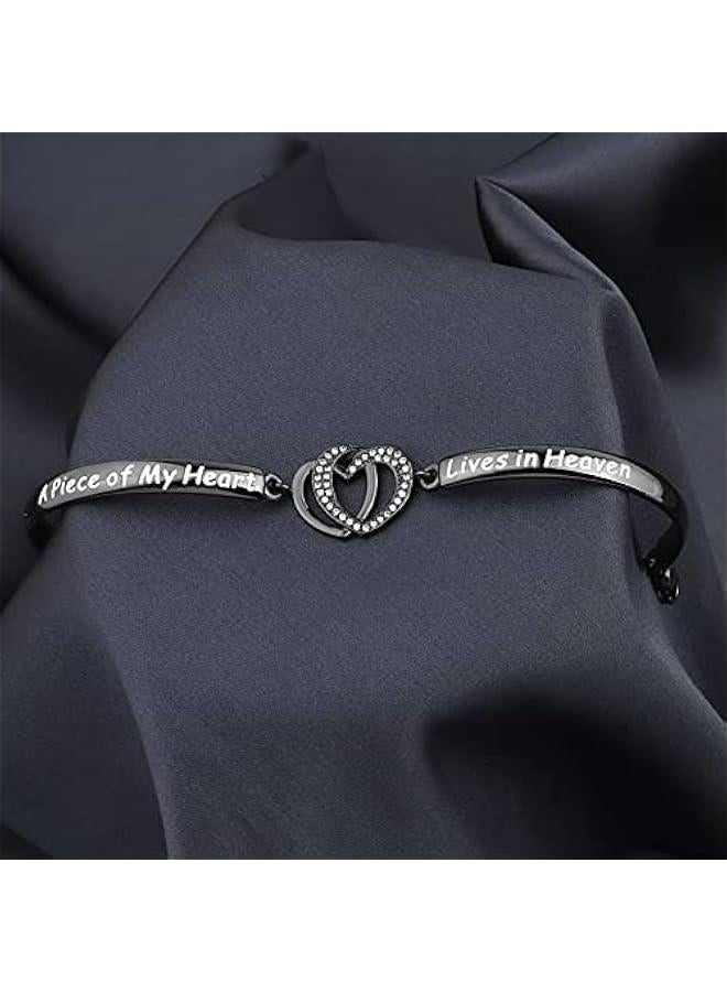 Arabest Memorial Jewelry Loss Gift A Piece of My Heart Lives In Heaven Bracelet In Memory of Loved Son Daughter Sympathy Gift - Image 2