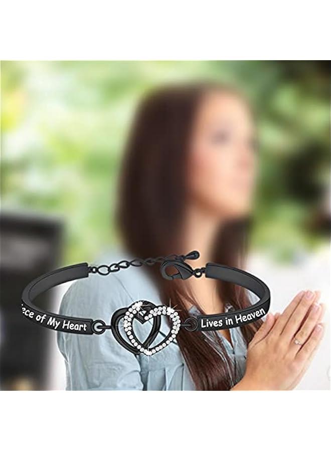 Arabest Memorial Jewelry Loss Gift A Piece of My Heart Lives In Heaven Bracelet In Memory of Loved Son Daughter Sympathy Gift - Image 5