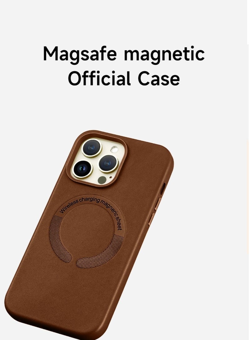 Techie Premium Leather Magsafe Back Case for Apple iPhone 14 Pro Brown - Image 4