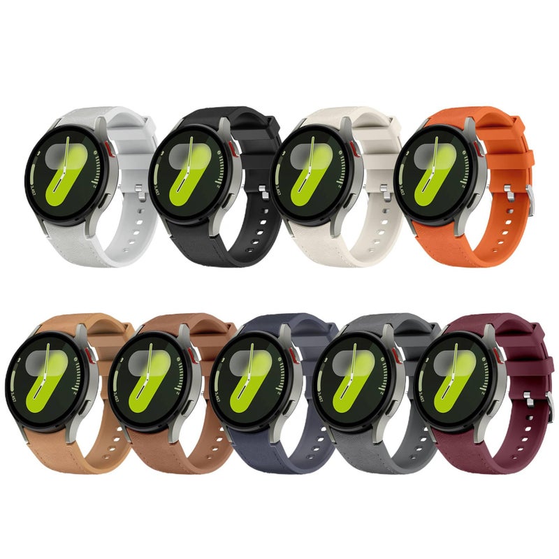 سوار ساعة ذكية رياضي من السيليكون متوافق باللون Starlight قابل للتعديل مع Samsung Galaxy Watch 7 بملاءمة قابلة للتعديل وحزام ناعم للاستبدال اليومي - Image 2