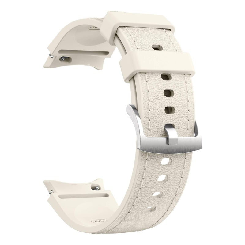 سوار ساعة ذكية رياضي من السيليكون متوافق باللون Starlight قابل للتعديل مع Samsung Galaxy Watch 7 بملاءمة قابلة للتعديل وحزام ناعم للاستبدال اليومي - Image 1