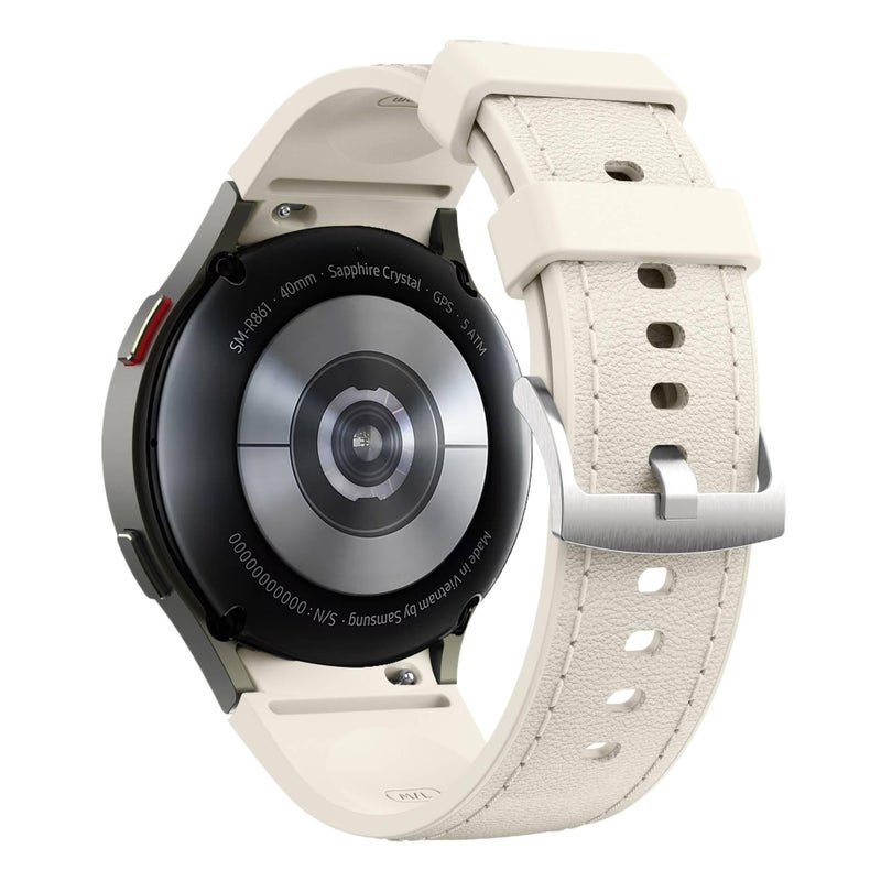 سوار ساعة ذكية رياضي من السيليكون متوافق باللون Starlight قابل للتعديل مع Samsung Galaxy Watch 7 بملاءمة قابلة للتعديل وحزام ناعم للاستبدال اليومي - Image 5