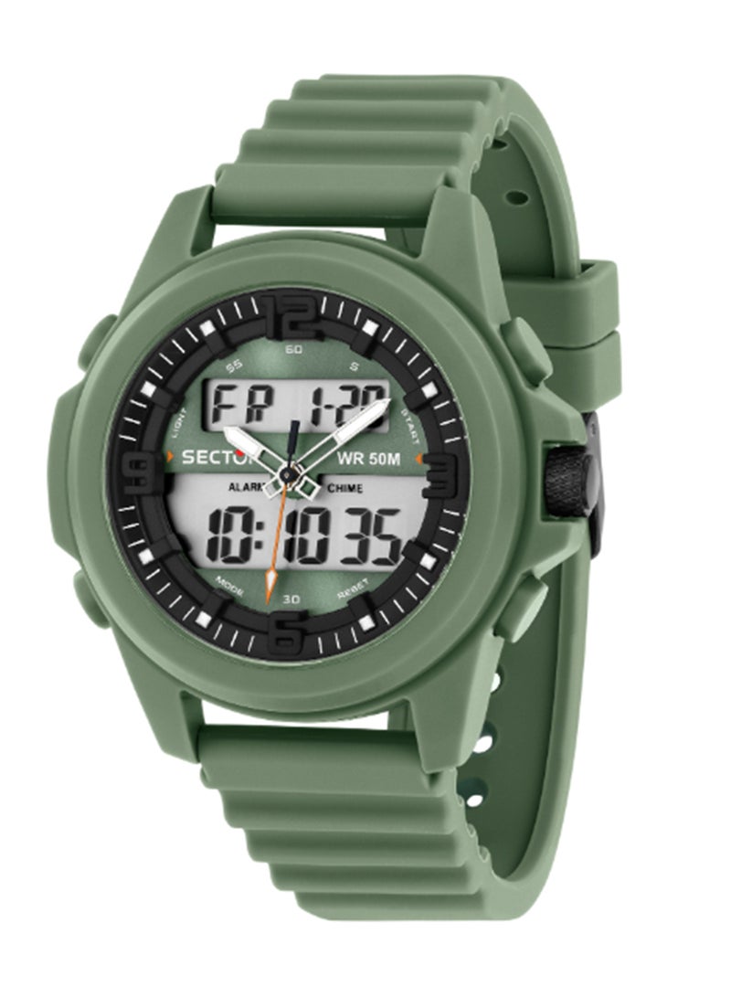 Sector Men's 52MM Green, Sunray Dial Olive Silicone Watch - R3251302004 - Image 1