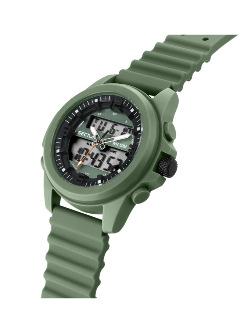 Sector Men's 52MM Green, Sunray Dial Olive Silicone Watch - R3251302004 - Image 5