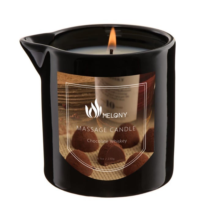 MASSAGE OIL CANDLE GREAT FOR CALMING SOOTHING AND TO RELAX WITH NATURAL SOY WAX 81OZ CHOCOLATE WHISKEY