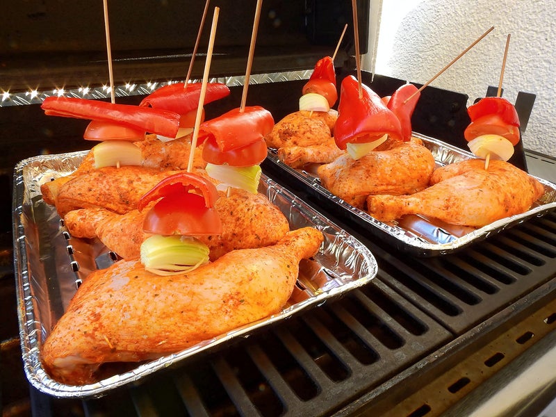 Roponan 30-Pack Disposable Grill Toppers, Aluminum Foil Grill Pans with Holes, Grill Accessories for Barbecue, Outdoor Cooking and Camping - Image 3