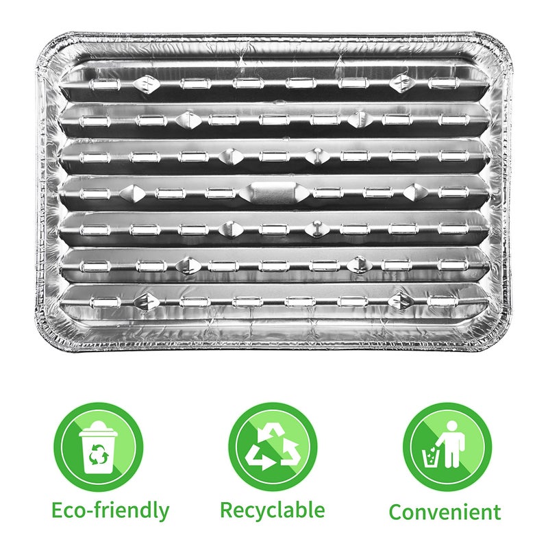 Roponan 30-Pack Disposable Grill Toppers, Aluminum Foil Grill Pans with Holes, Grill Accessories for Barbecue, Outdoor Cooking and Camping - Image 5