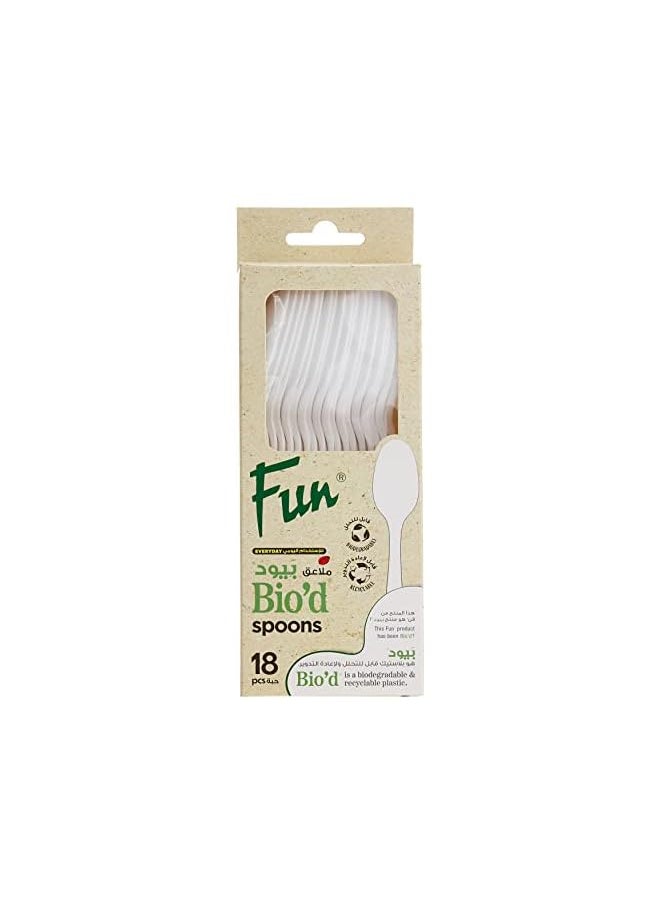 Fun Biodegradable disposable Spoon - Ideal for Eating Salad, Dessert, Appetizer, Fruit Chinese Food & more| Handwash-Safe|Dinner Spoon,Table Family, Hotels, (Pack of 18)  - Image 3