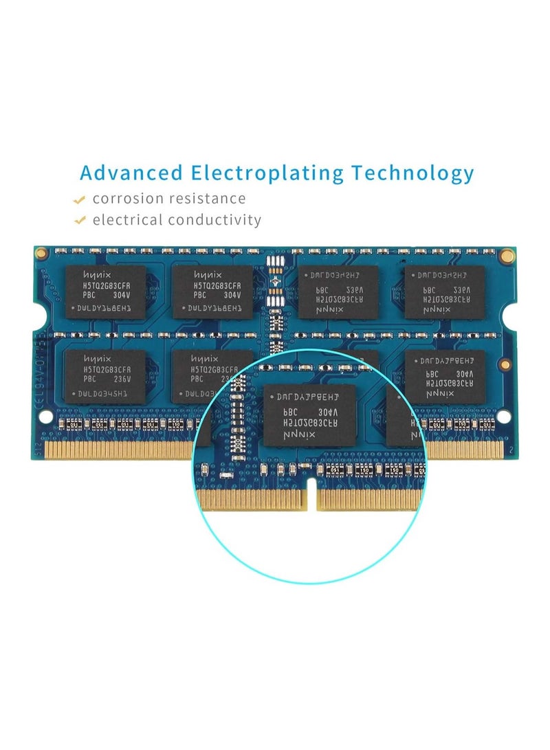 "ذاكرة لاب توب DDR3 بسعة 4GB وتردد 1333MHz – SODIMM، 204-Pin، PC3-10600، أداء عالي" - Image 3