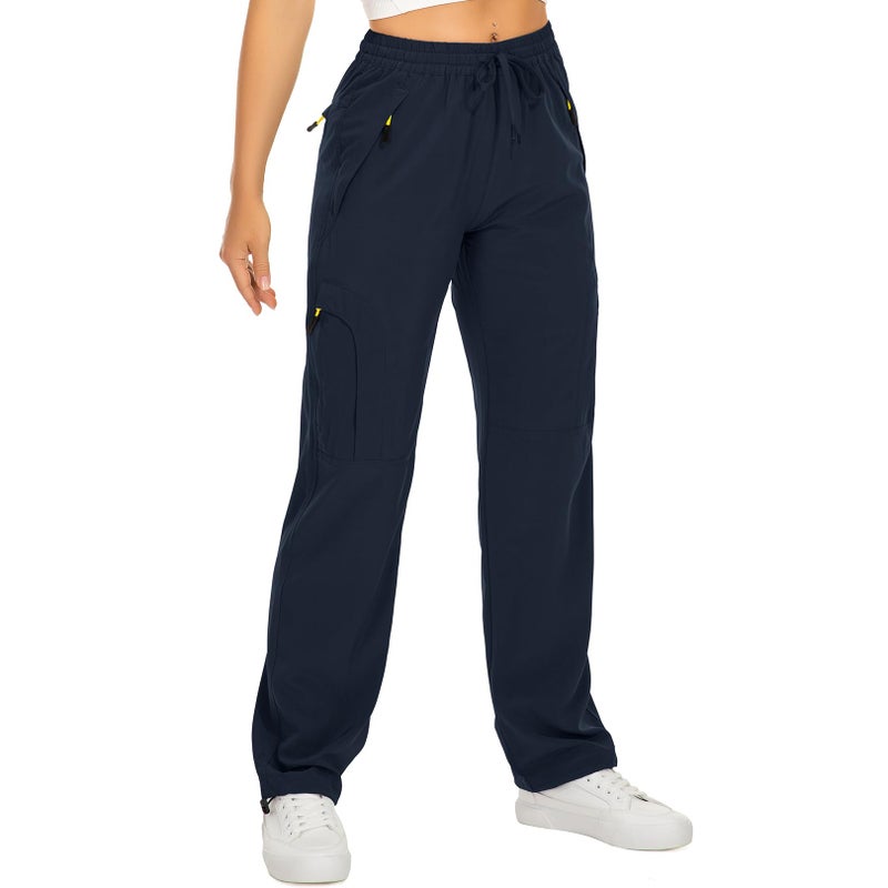 Toomett Women's Hiking Pants Quick Dry UPF 50 Travel Golf Pants Lightweight Camping Work Cargo Pants Zipper Pockets,6608,Blue,S - Image 1