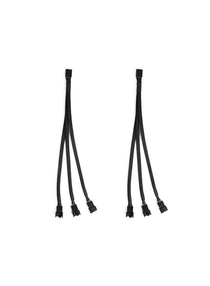 غنافوتو 2 حزمة كابل تقسيم مروحة PWM، مقسم مروحة PWM من 1 إلى 3 متوافق مع مراوح تبريد الكمبيوتر ذات 3 و 4 سنون، 10.63 بوصة، أسود - Image 1