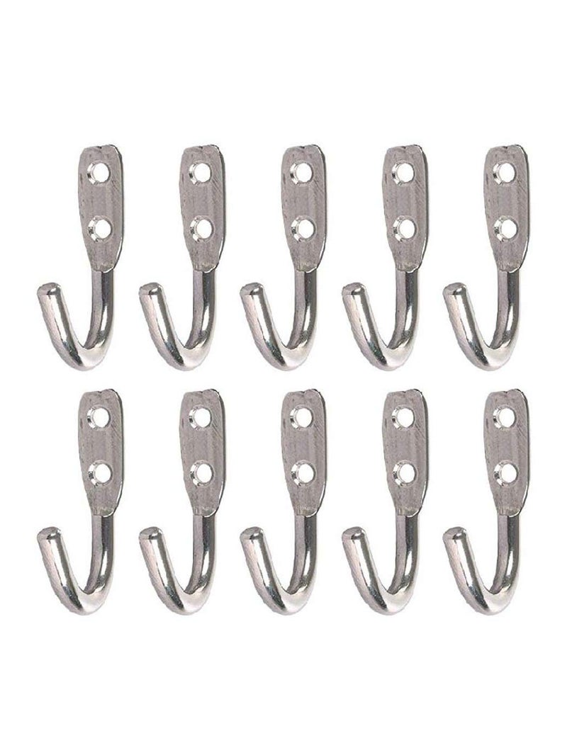 iSTAR Stainless Steel Multi-Purpose J Type Hook Bathroom Hooks Cloth Hanger Wall Hook Door Robe Hooks for Hanging Keys,Clothes (Pack of 20) - Image 1