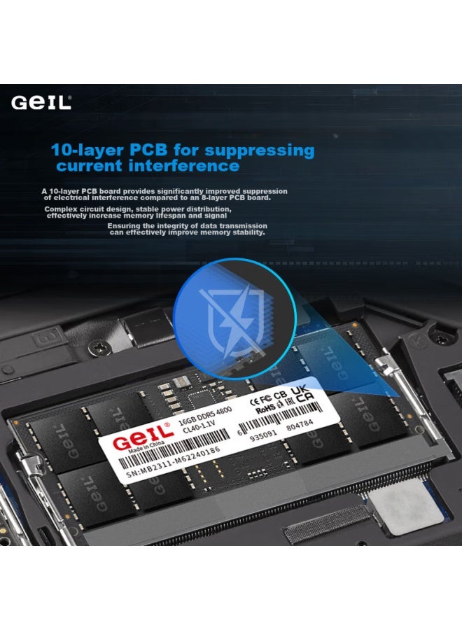Geil 16gb Ddr5-4800 Laptop Memory Module, Millennium Series, Laptop Memory Upgrade - Image 4