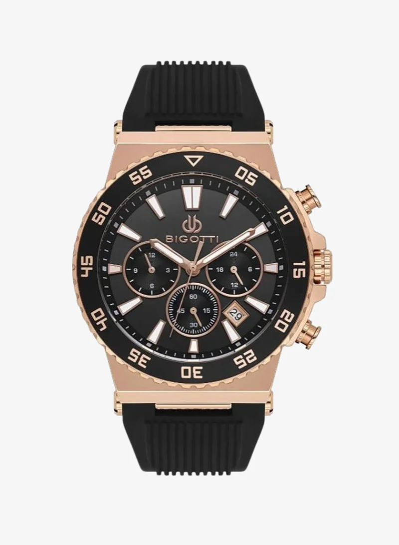 Bigotti Bigotti - Raffinato Men Watch | Silicone BandBrass Case | Analog | Round Dial | Mineral Glass | Japanese Quartz | Water Resistant 50 Meters