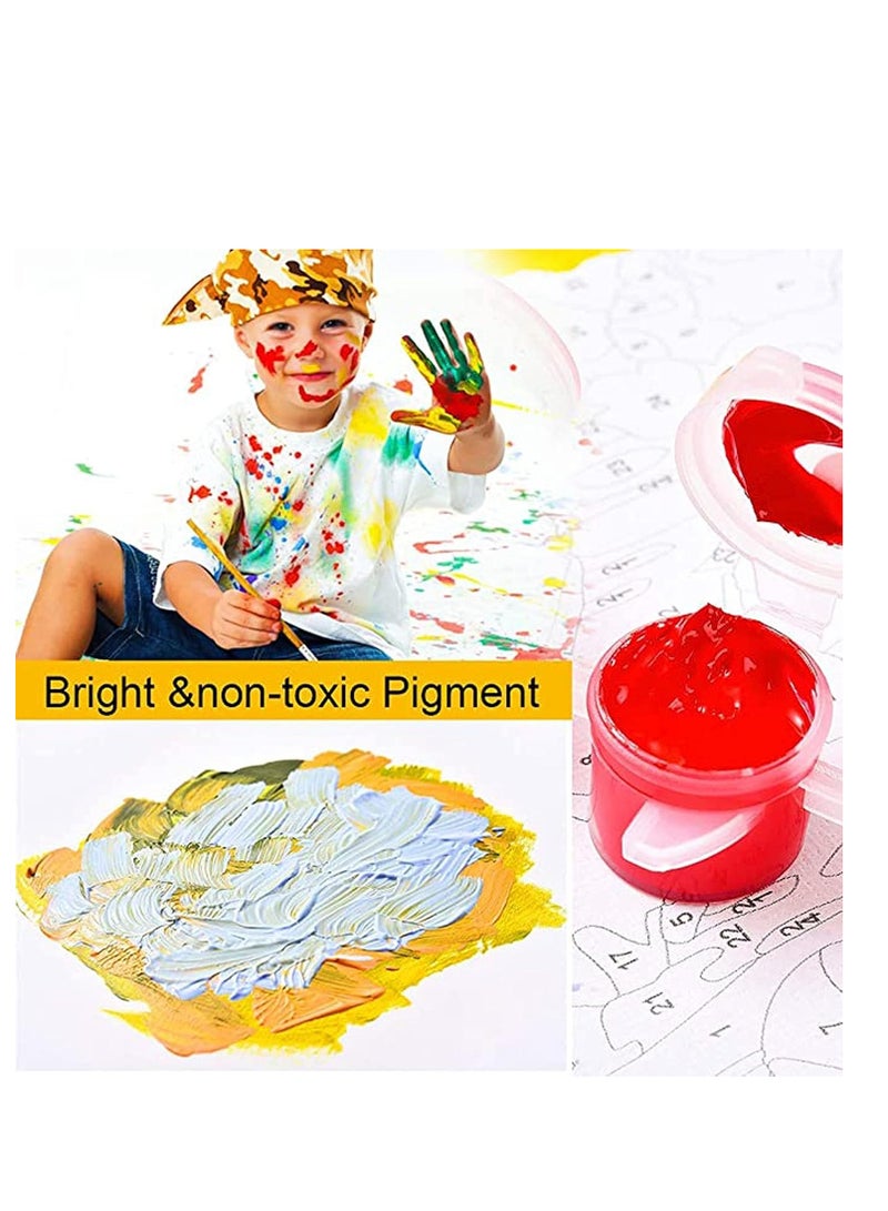 SOLARAE Paint by Numbers Kits Canvas DIY Gift Oil Painting for Kids, Students Adults Beginner with Brushes and Acrylic Pigment Ink Painting Pretty Girl Portrait Picture Without Frame - Image 5