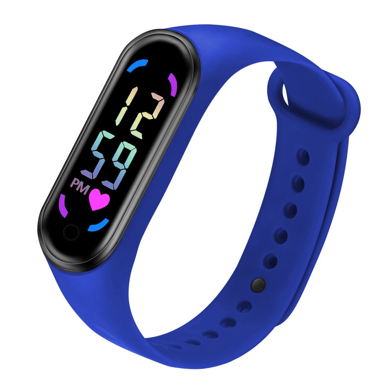 New LED M7 Bracelet Touch Water-Resistant Sports Watch Dark blue