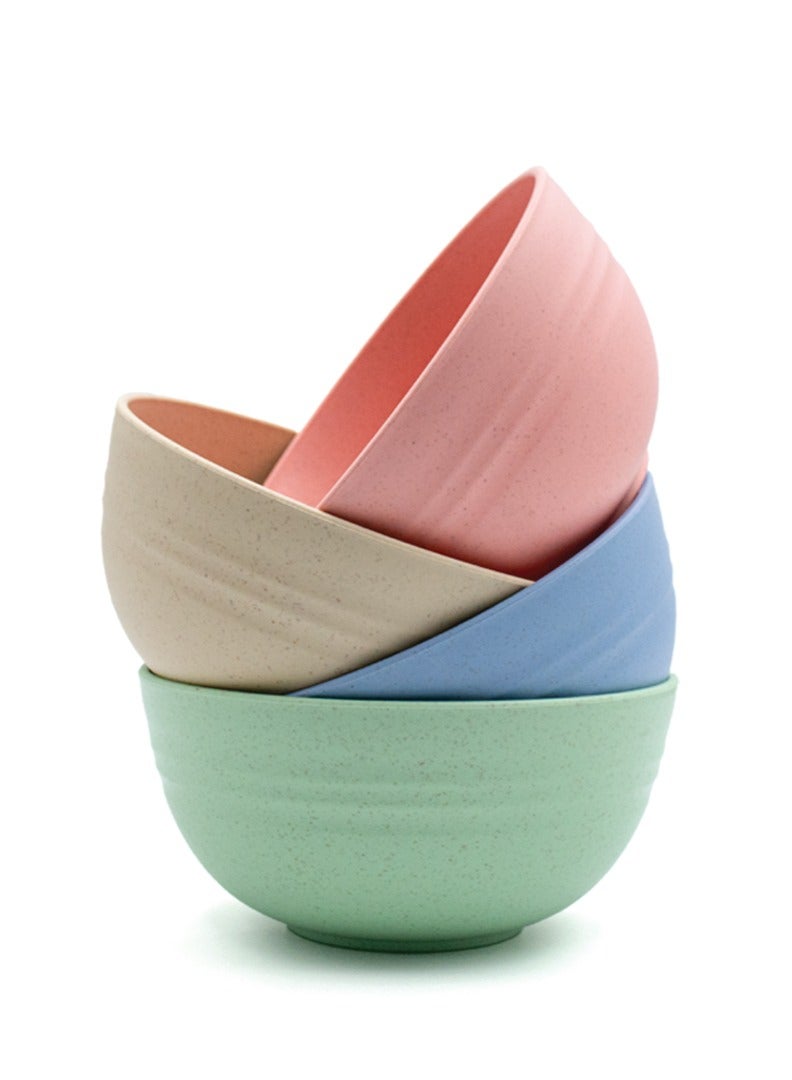 Beram Wheat Straw 15cm Bowls, Set of 4, Salad and Snack Bowls, Biodegradable, Natural & Unbreakable, Eco-Friendly, Lightweight, Microwave & Dishwasher Safe, For Cereal, Ice Cream, Snacks & More - Image 1