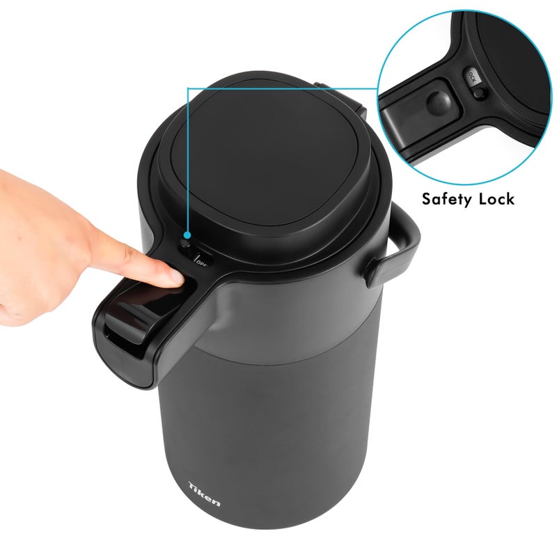 Tiken Airpot Coffee Dispenser with Pump - Coffee Carafes for Keeping Hot - Beverage Dispenser - 135oz/4L Thermal Coffee Carafe for Hot Liquids - Stainless Steel Insulated Coffee Thermos Carafe - Image 5