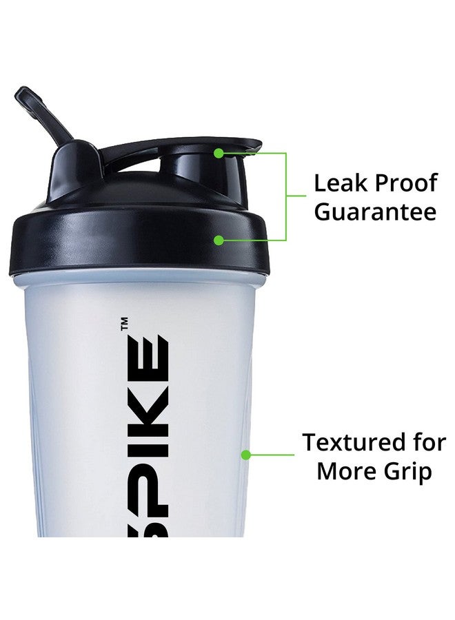 Spike SPIKE Protein Shaker Bottle for Whey Protein Mix, Cycling, Gym water bottle with Stainless Steel Ball 700ml (Clear)  - Image 3