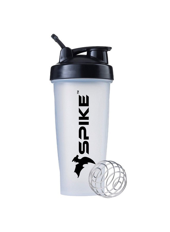 Spike SPIKE Protein Shaker Bottle for Whey Protein Mix, Cycling, Gym water bottle with Stainless Steel Ball 700ml (Clear)  - Image 1