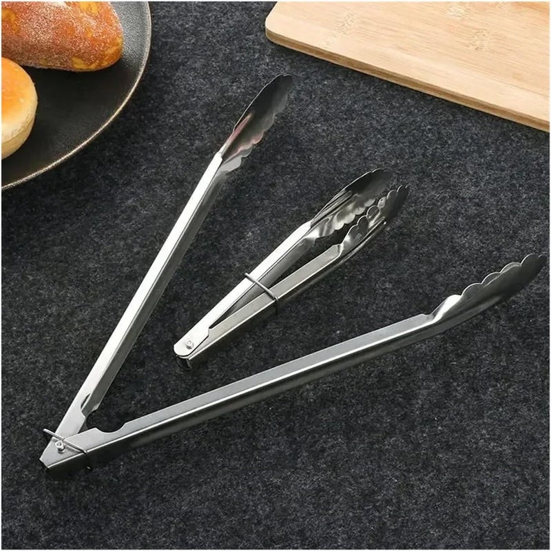 Stainless Steel Kitchen Tongs Household Products Cooking Utensils Cookware Bbq Assesories Grill Accessories Buffet Bread(12-inch) - Image 2