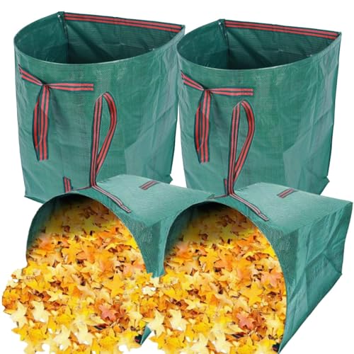 RISETEX 4Pack leaf collectorsLarge Yard DustpanType 53Gallon Garden Bag for Collecting LeavesReuseable Heavy Duty lawn and leaf bagsGarden Waste Container for Clean Up Outdoor Debris Grass Clippings - Image 1