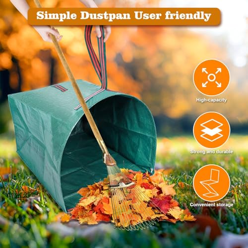 RISETEX 4Pack leaf collectorsLarge Yard DustpanType 53Gallon Garden Bag for Collecting LeavesReuseable Heavy Duty lawn and leaf bagsGarden Waste Container for Clean Up Outdoor Debris Grass Clippings - Image 3