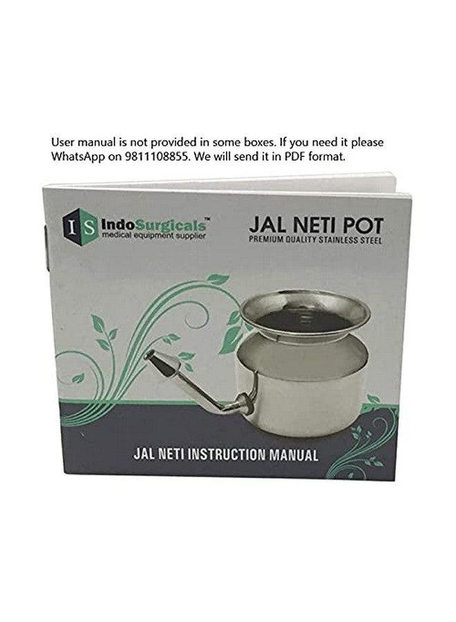 IS IndoSurgicals Stainless Steel Ayurvedic Jala Neti Pot For Sinus Congestion With 10 Sachet Of Salt Plus - Image 4