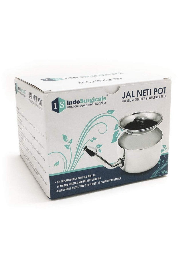 IS IndoSurgicals Stainless Steel Ayurvedic Jala Neti Pot For Sinus Congestion With 10 Sachet Of Salt Plus - Image 5