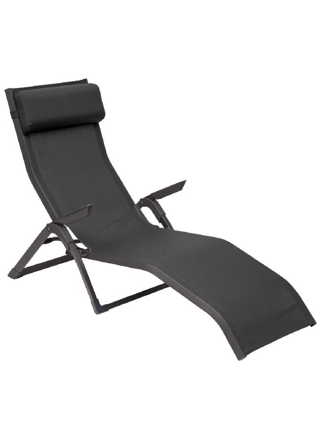 Hesperide Decima 2-Position Foldable Outdoor Lounge Chair Anthracite Grey 142 x 90 cm 165852A - Image 1
