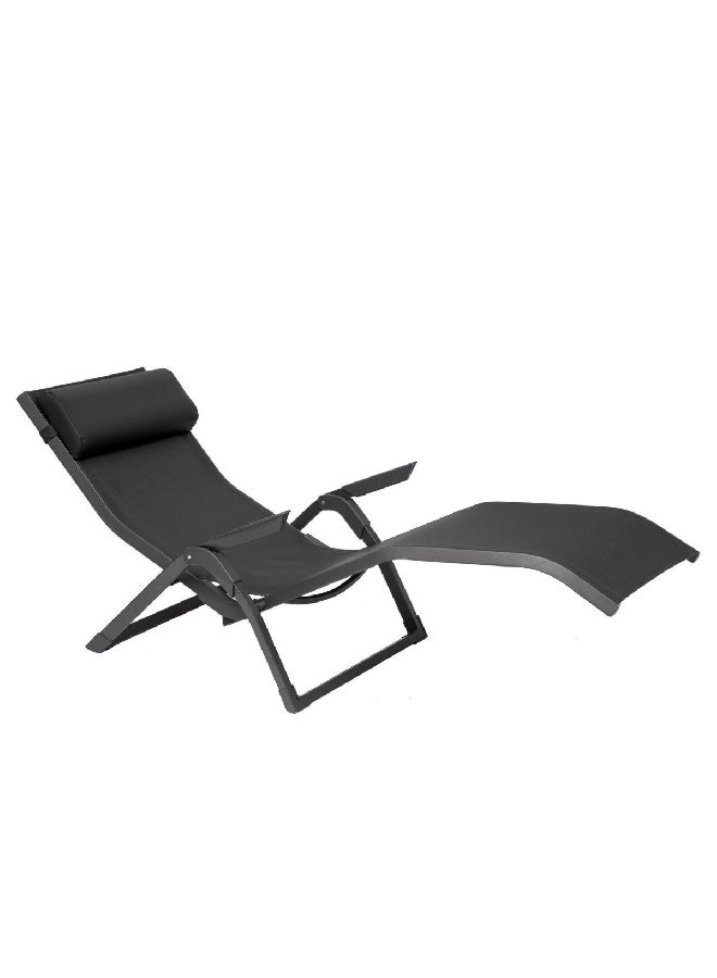Hesperide Decima 2-Position Foldable Outdoor Lounge Chair Anthracite Grey 142 x 90 cm 165852A - Image 2